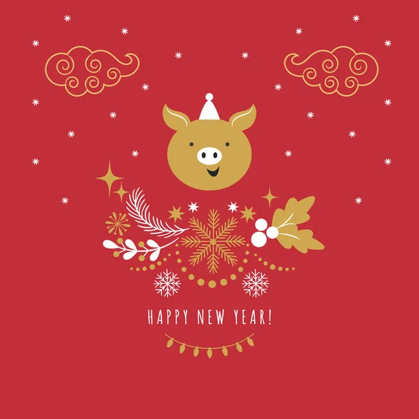 Свинья Символ Китайского Нового 2019 Года — стоковый вектор
