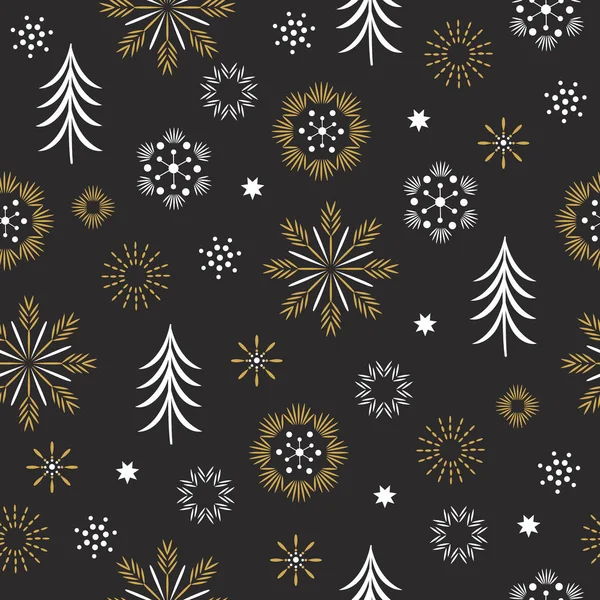 Seamless Pattern Snowflakes Background — Stock Vector