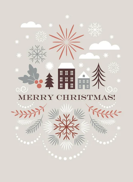 Merry Christmas Wenskaart Vectorillustratie — Stockvector