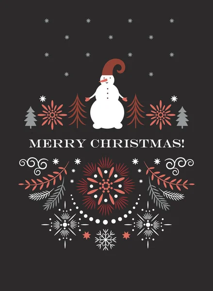 Καλά Χριστούγεννα Ευχετήρια Κάρτα Διανυσματική Απεικόνιση — Διανυσματικό Αρχείο