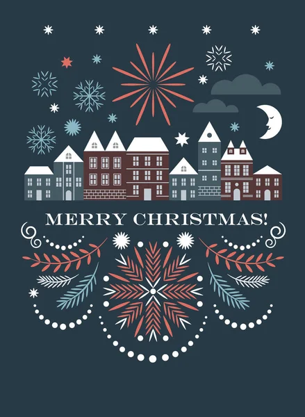 Merry Christmas Greeting Card Vector Illustration — Stock Vector