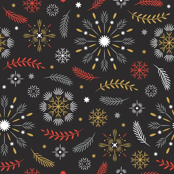 Seamless Pattern Snowflakes Background — Stock Vector