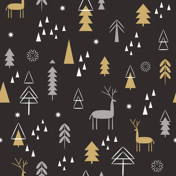 Minimalistische Kerst Decoratieve Naadloze Patroon — Stockvector
