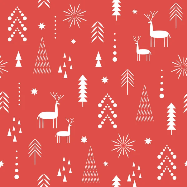 Patrón Inconsútil Navidad Minimalista Ilustración Vectorial — Archivo Imágenes Vectoriales