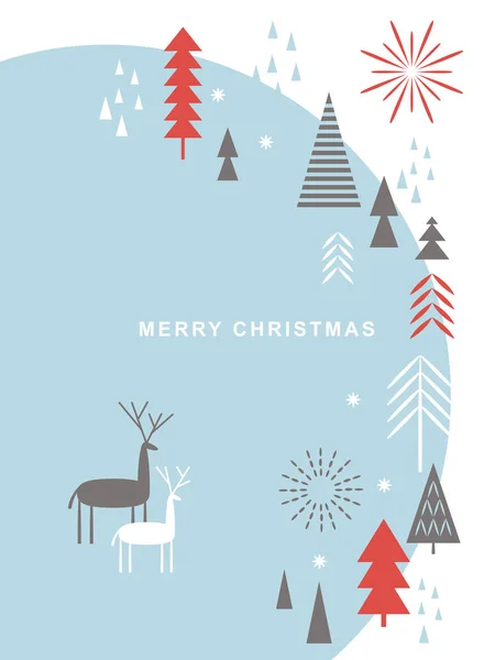 クリスマスバナー 冬のシーン 新年の挨拶カード フラットベクトルイラスト — ストックベクタ