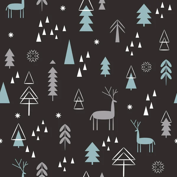 Patrón Inconsútil Decorativo Navidad Minimalista Ilustración Vectorial — Archivo Imágenes Vectoriales