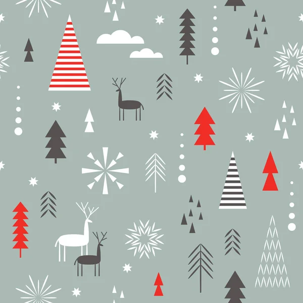 Minimalistische Weihnachten Dekorative Nahtlose Muster — Stockvektor