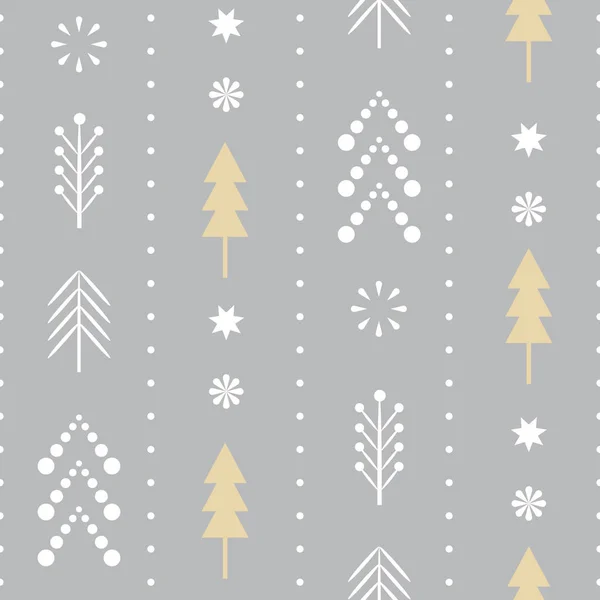 Conjunto Abetos Copos Nieve Concepto Navidad — Vector de stock