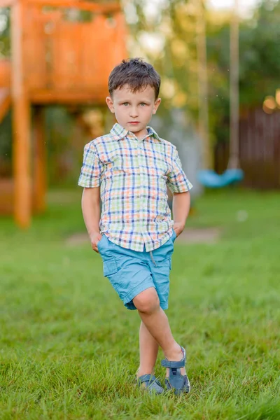 Portrait Boy Summer Outdoors — Stock Photo, Image