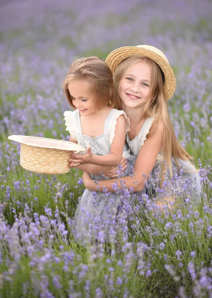 Portrait Two Girls Girlfriends Summer Nature — Stock Photo, Image