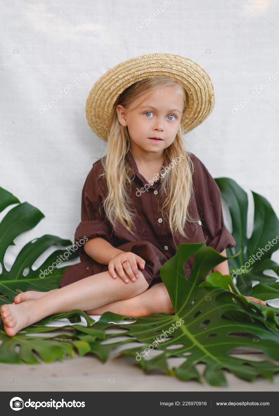 Portrait Little Girl Outdoors Summer Stock Photo by ©zagorodnaya 225970916
