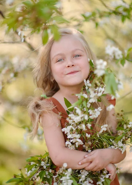 Portrait Petite Fille Plein Air Été — Photo