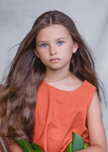 Portrait Little Girl Outdoors Summer — Stock Photo, Image