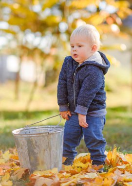 Doğada küçük bir çocuğun portresi