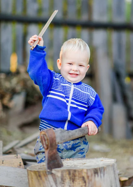 Portrait Little Boy Nature — Stock Photo, Image