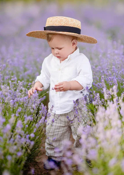 Портрет Маленького Мальчика Играющего Летней Природе — стоковое фото