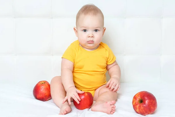 Portrait Little Boy Playing Indoors — Stock Photo, Image