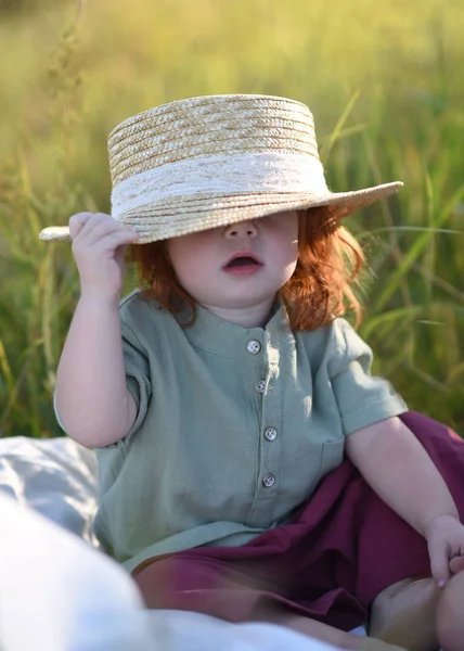 Portrait Little Boy Nature — Stock Photo, Image