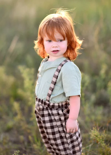 Portrait Little Boy Nature — Stock Photo, Image