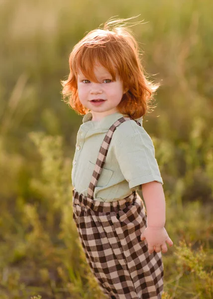 Portrait Little Boy Nature — Stock Photo, Image