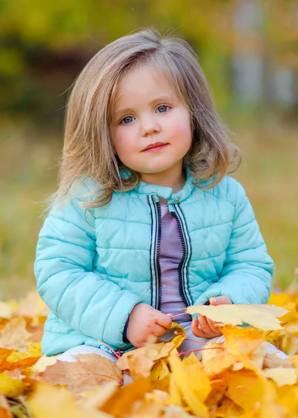 Portrait Une Petite Fille Automne — Photo