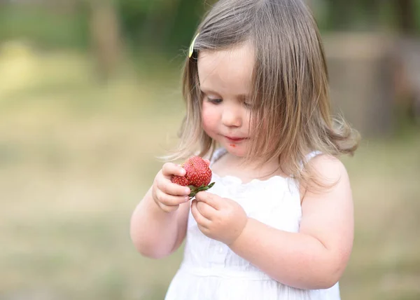 Ritratto Bambina All Aperto Estate — Foto Stock