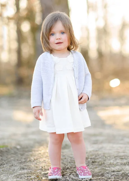 Portrait Little Girl Outdoors Summer — Stock Photo, Image