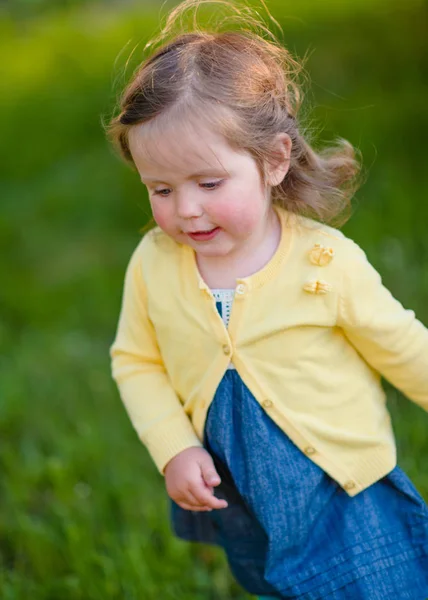 Портрет Маленькой Девочки Открытом Воздухе Летом — стоковое фото