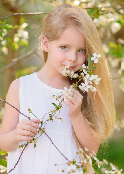 Porträt Eines Kleinen Mädchens Sommer — Stockfoto