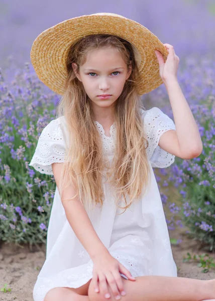 Portrait Petite Fille Plein Air Été — Photo