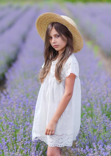 Portrait Petite Fille Plein Air Été — Photo