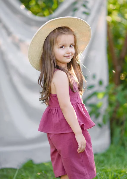 Retrato Niña Aire Libre Verano — Foto de Stock