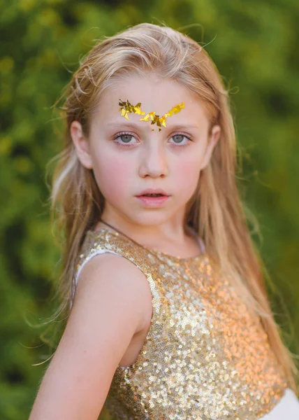 Portrait Petite Fille Plein Air Été — Photo