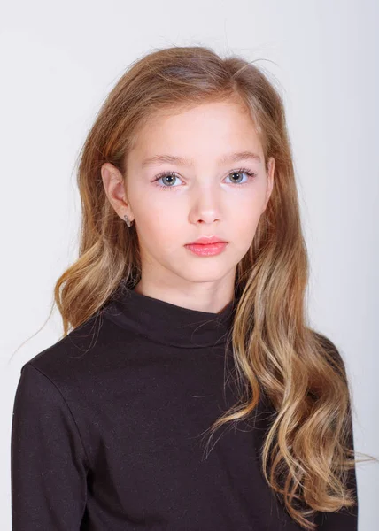 Portrait Little Model Girl Studio — Stock Photo, Image