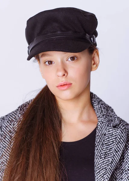 Portrait of little model girl in studio — Stock Photo, Image