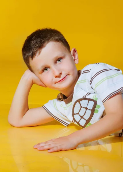 Portrait of a little fashionable boy in the studio — Stock Photo, Image