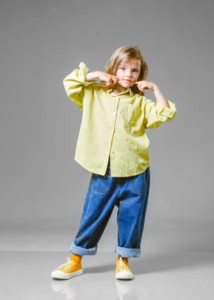 Portrait Little Model Girl Studio — Stock Photo, Image