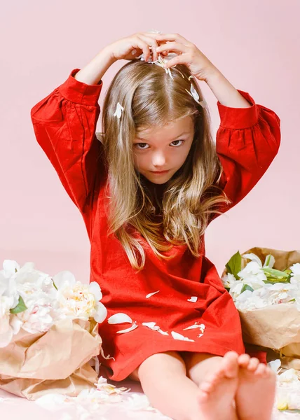 Portret Van Klein Model Meisje Studio — Stockfoto