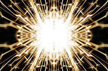 Yakın plan altın kıvılcımlar bir tatil mumundan uçar