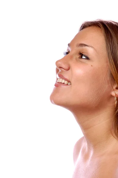 Cara de chica hermosa joven, vista lateral — Foto de Stock