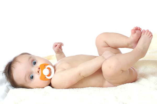 Close-up portrait of a cute little big-eyed baby — Stockfoto