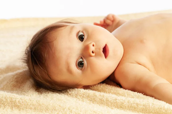 Close-up de uma menina de seis meses — Fotografia de Stock