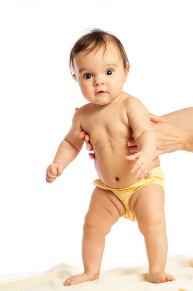 Portret van een schattig klein blank meisje met grote ogen — Stockfoto