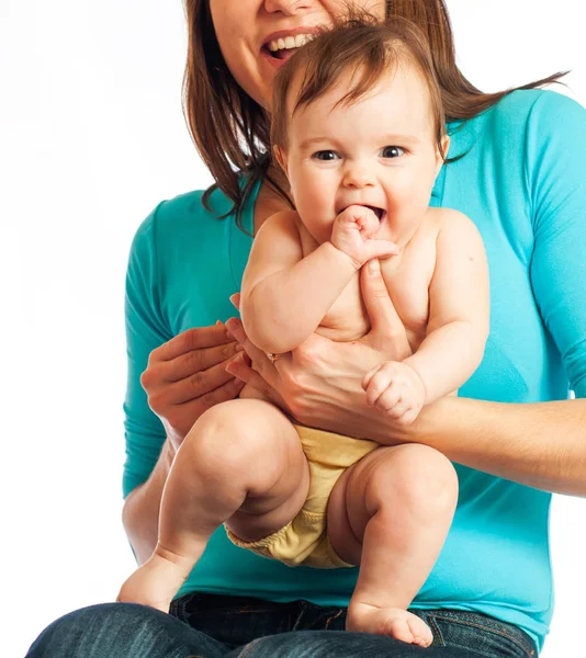 Close-up caring loving unidentified mother — Stock Photo, Image