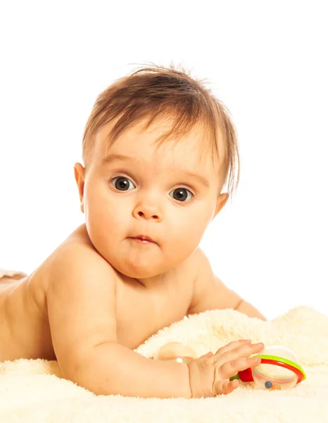 Charming little six month old girl — Stock Photo, Image