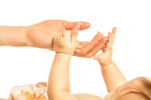 Close-up side view of a little six-month-old baby — Stock Photo, Image