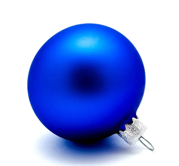 Christmas Decoration Blue Ball Isolated White Background — Stock Photo, Image