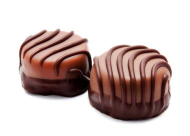 Çikolata şekerleme tatlılar ürün yelpazesine izole beyaz bir arka plan üzerinde