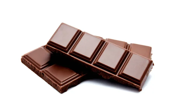 Pila Barras Chocolate Leche Oscura Aislada Sobre Fondo Blanco — Foto de Stock