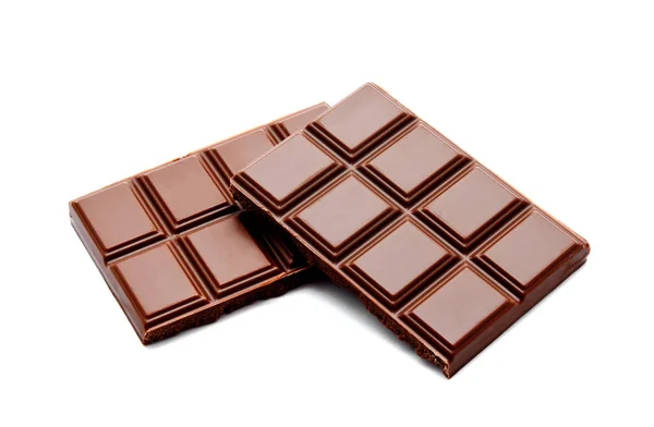 Mörk Choklad Barer Stack Isolerad Vit Bakgrund — Stockfoto